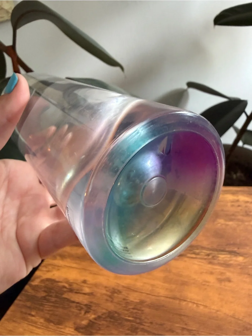 Iridescent Tall Glass Tumbler - Purple/Blue Hues hard plastic